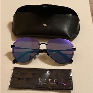 DIFF Purple Sunglasses with Black Case